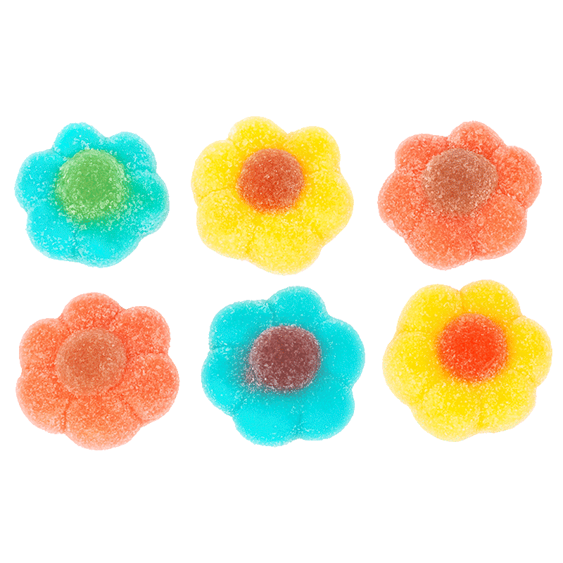 Mini flores surtido azúcar de gelatina con colores variados