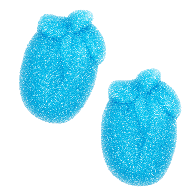 Mini frambuesas batidas azúcar azules de gelatina
