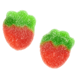 Mini fresas del bosque pica de gelatina con azúcar