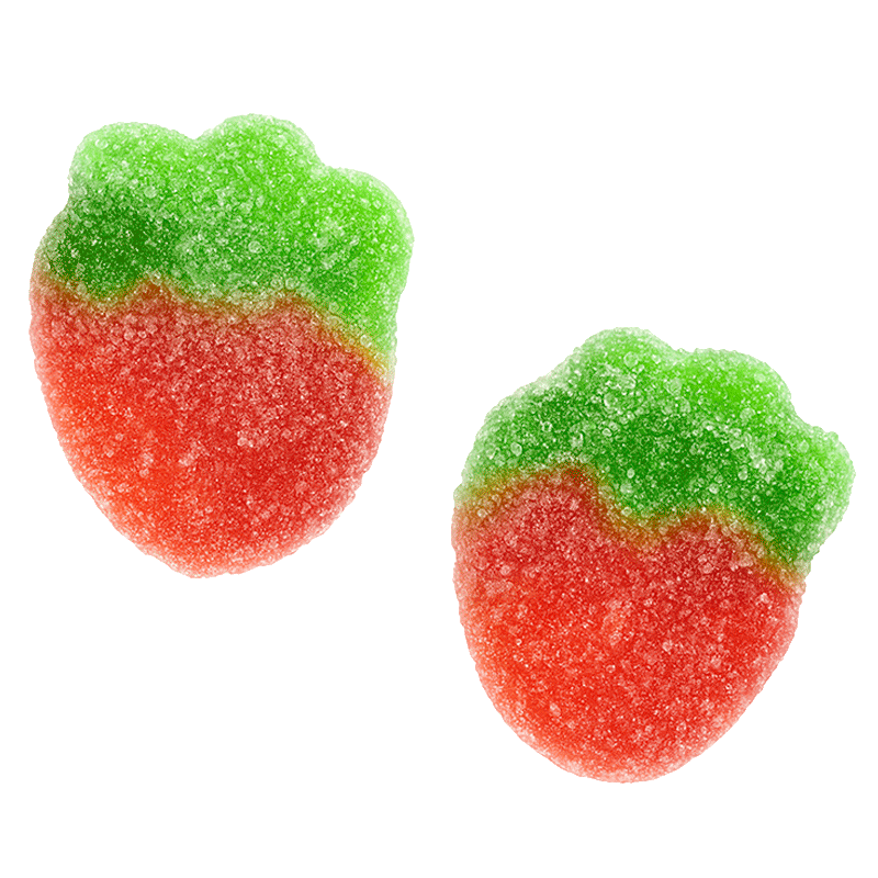 Mini fresas del bosque pica de gelatina con azúcar