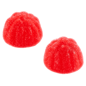 Mini fresón rojo azúcar de gelatina con cobertura de azúcar