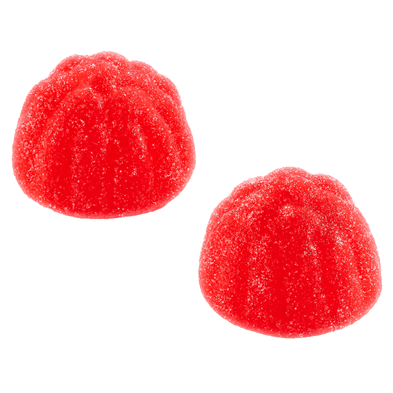 Mini fresón rojo azúcar de gelatina con cobertura de azúcar