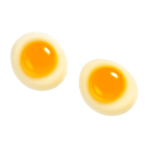 Mini huevos fritos brillo de gelatina con acabado brillante y sabor dulce