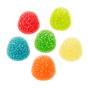 Mini lágrimas azúcar de gelatina surtidas con cobertura azucarada y colores variados