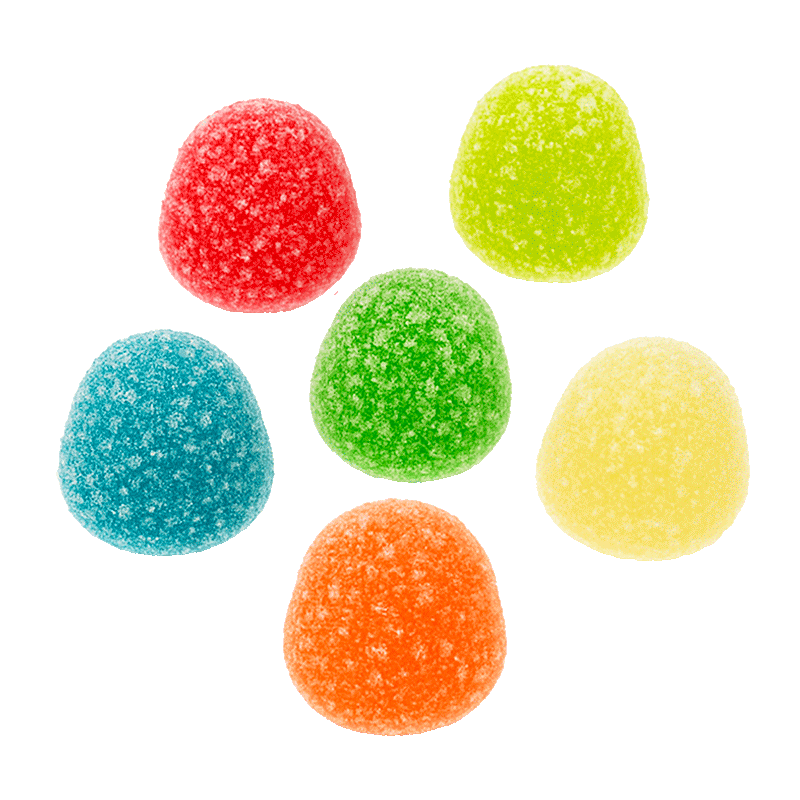 Mini lágrimas azúcar de gelatina surtidas con cobertura azucarada y colores variados