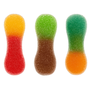 Mini lenguas super pica de gelatina con sabores surtidos y cobertura ácida