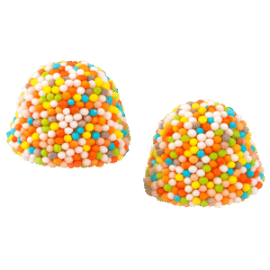 Mini Moras Bosque Multicolor de golosina con cobertura crujiente de perlitas de colores