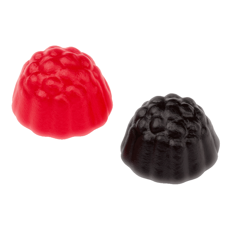 Mini Moras Brillo de golosina con acabado brillante y sabor a frutos rojos