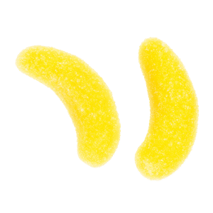 Mini Plátanos Azúcar de gelatina con sabor a plátano y cobertura de azúcar