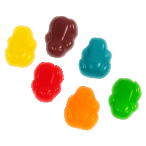 Mini Ranas Surtido Brillo de gelatina con sabores afrutados y acabado brillante