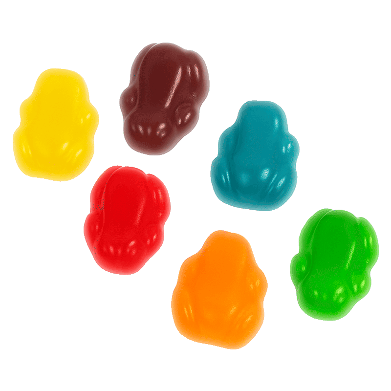 Mini Ranas Surtido Brillo de gelatina con sabores afrutados y acabado brillante