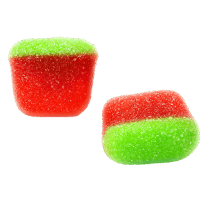 Mini Sandía Pica de gelatina con sabor afrutado y cobertura de azúcar ácida