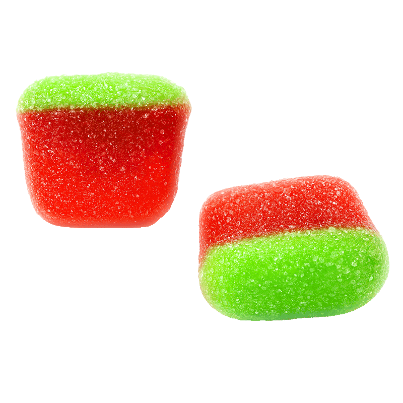 Mini Sandía Pica de gelatina con sabor afrutado y cobertura de azúcar ácida