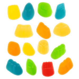 Mini Spanish Gum Brillo de gelatina surtida con acabado brillante y sabores afrutados