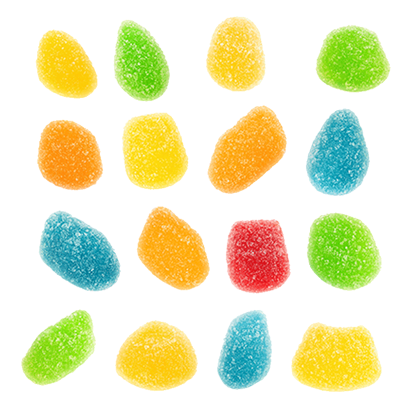 Mini Spanish Gum Pica de gelatina surtida recubierta de azúcar ácido y sabores afrutados