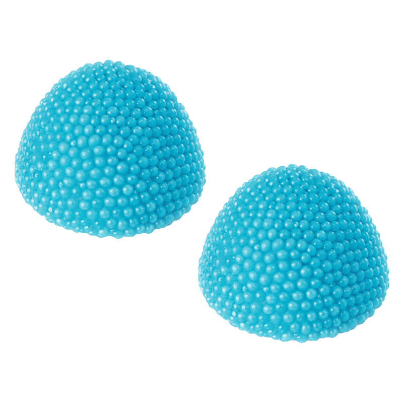 Gominolas moras del bosque azules recubiertas de perlitas crujientes