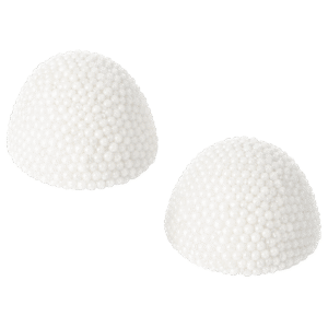 Gominolas moras del bosque blancas con recubrimiento de perlitas crujientes