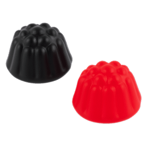 Gominolas moras brillo rojas y negras con forma de mora