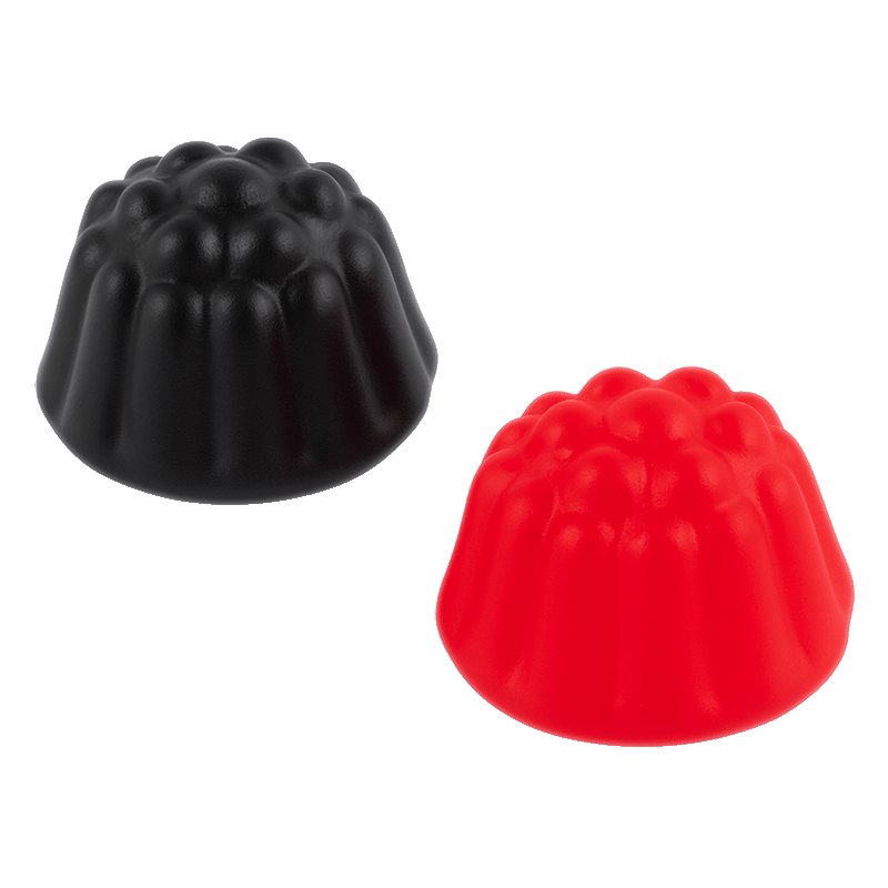 Gominolas moras brillo rojas y negras con forma de mora