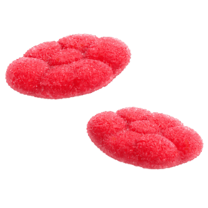 Nubes rojas batidas con azúcar sabor fresa