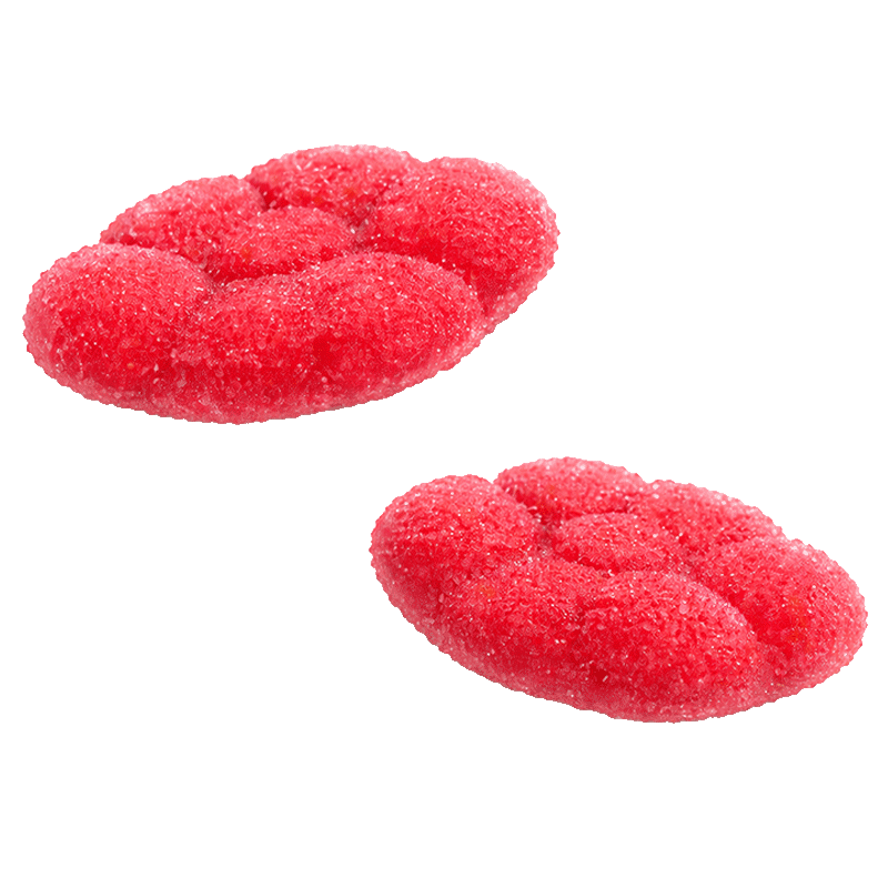 Nubes rojas batidas con azúcar sabor fresa