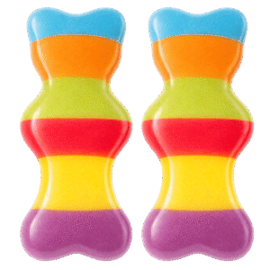 Osos multicolor brillo de gelatina con acabado brillante y colores vivos