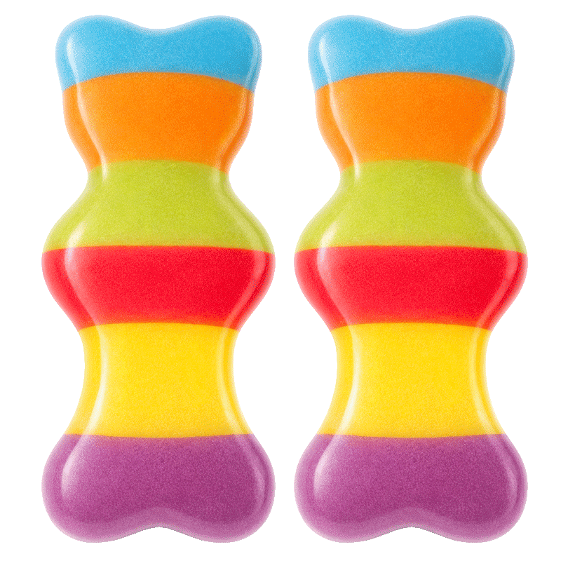 Osos multicolor brillo de gelatina con acabado brillante y colores vivos