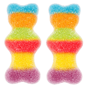 Osos multicolor pica de gelatina con azúcar ácido y colores surtidos