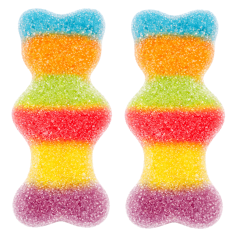 Osos multicolor pica de gelatina con azúcar ácido y colores surtidos
