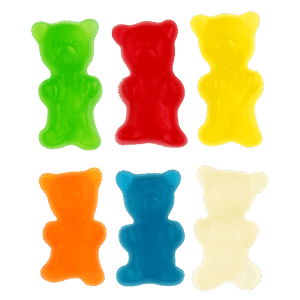 Ositos de gominola surtidos brillo de colores con textura suave y acabado brillante