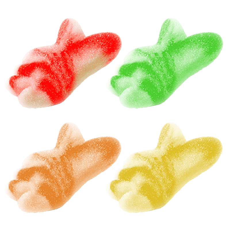 Peces twist surtido pica ácidos de colores con azúcar