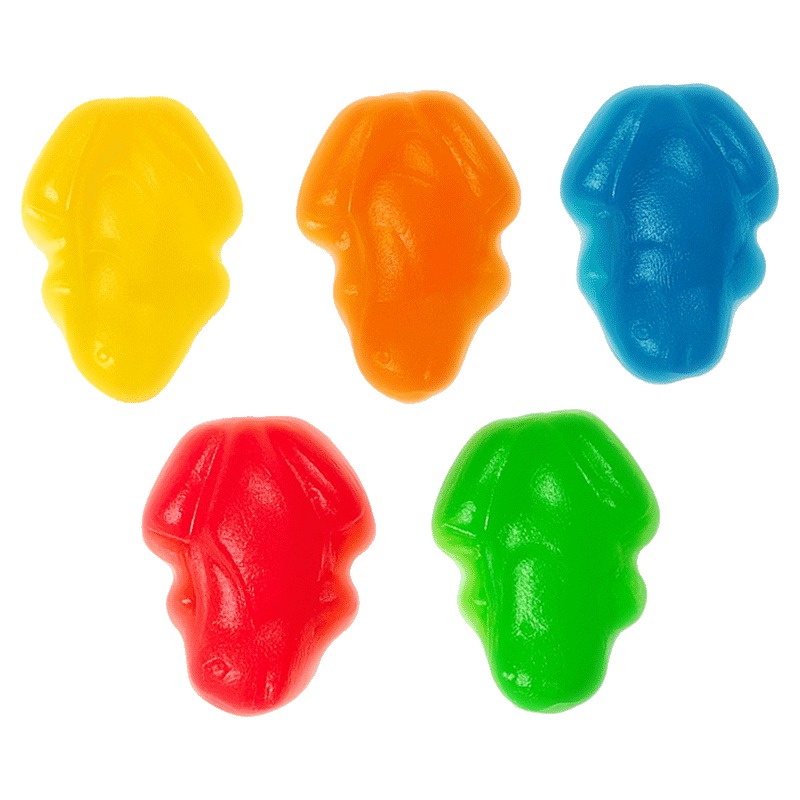 Gominolas con forma de rana en colores surtidos con acabado brillante