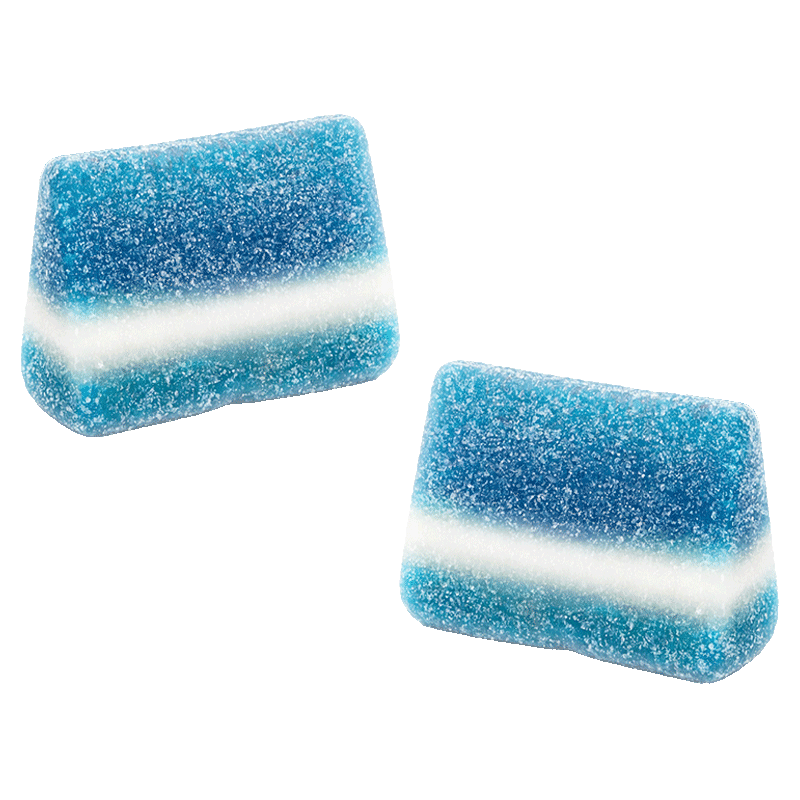 Tajadas frambuesa pica azules con capa blanca y azúcar ácido