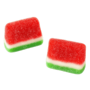 Tajadas sandía pica ácidas con azúcar rojo blanco y verde