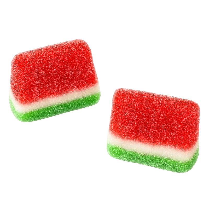 Tajadas sandía pica ácidas con azúcar rojo blanco y verde