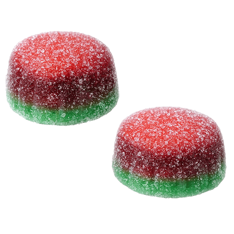 Tartitas rellenas sandía azúcar de gelatina con centro jugoso sabor sandía
