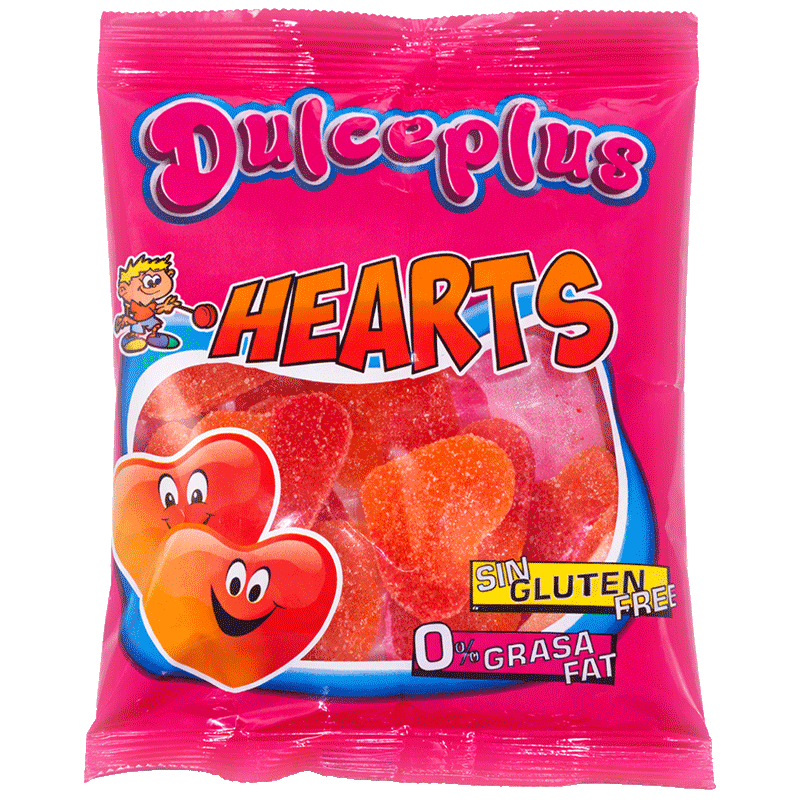 Corazones Melocotón Azúcar 100g de gominola con sabor a melocotón y cobertura de azúcar