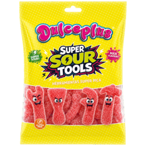 Herramientas Fresa Super Pica 100g de golosina con sabor fresa y cobertura súper ácida