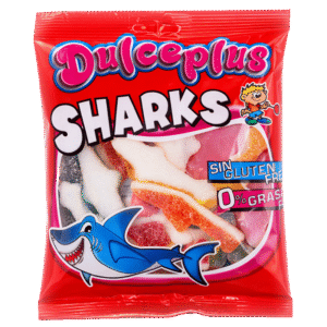 Tiburones Surtido Pica 100g Dulceplus con gominolas ácidas en forma de tiburón