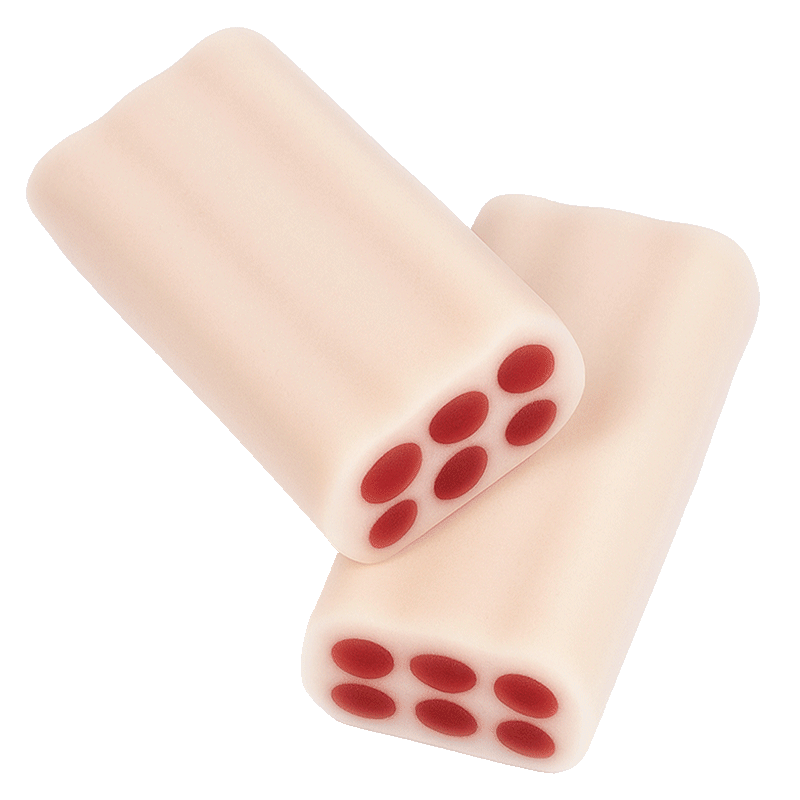 Ladrillos Invertidos Fresa Nata Dulceplus con exterior blanco y relleno rojo sabor fresa y nata