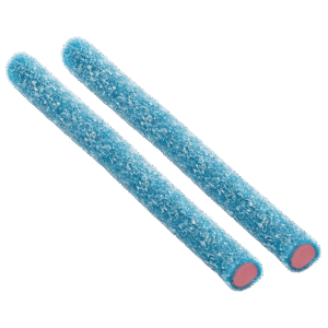 Rellenitos Energy Pica Dulceplus con cobertura ácida azul y relleno rosa sabor energético