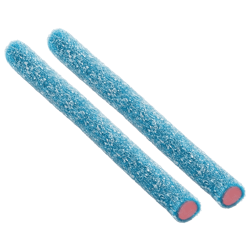 Rellenitos Energy Pica Dulceplus con cobertura ácida azul y relleno rosa sabor energético