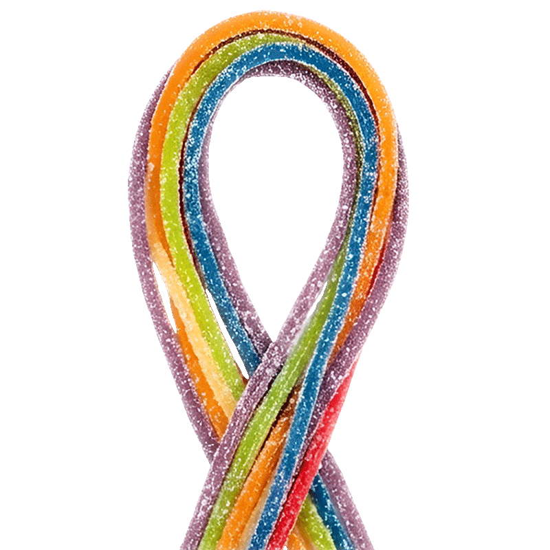 Espaguetis Multicolor Pica Dulceplus con tiras arcoíris y acabado ácido