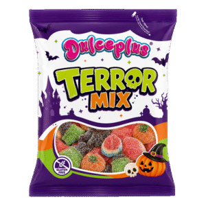 Bolsa 100g de Mix Terror de gominolas de Halloween surtidas con formas terroríficas y acabado ácido