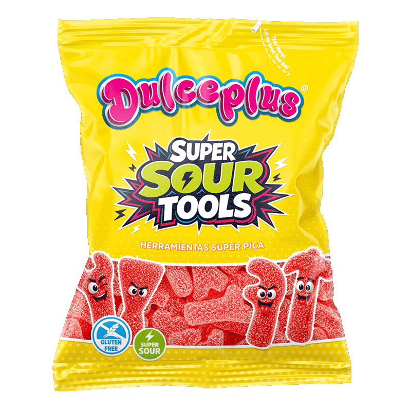 Herramientas Fresa Super Pica 100g de golosina con sabor fresa y cobertura súper ácida