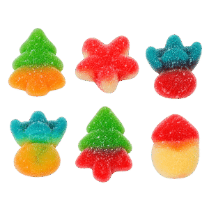 Gominolas surtidas de Navidad con acabado azucarado y toque ácido